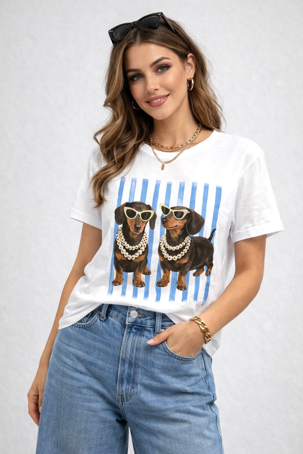 T-shirt bassotto righe