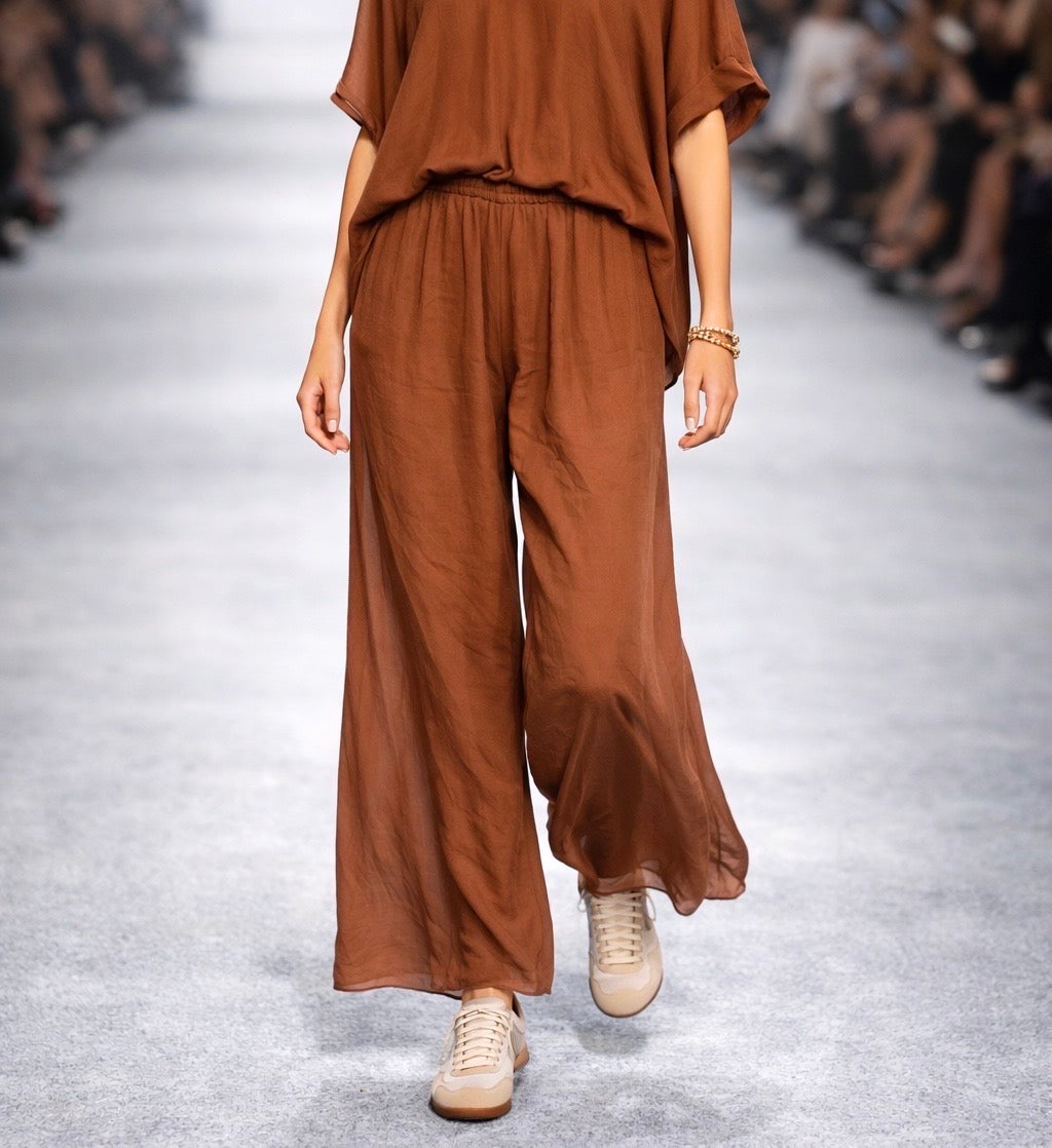 Pantalone misto seta sofia