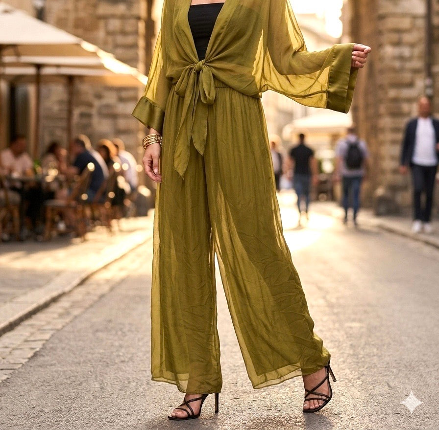 Pantalone misto seta sofia