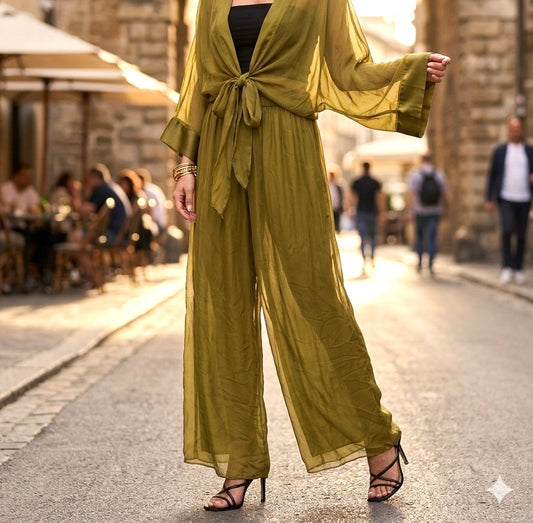 Pantalone misto seta sofia