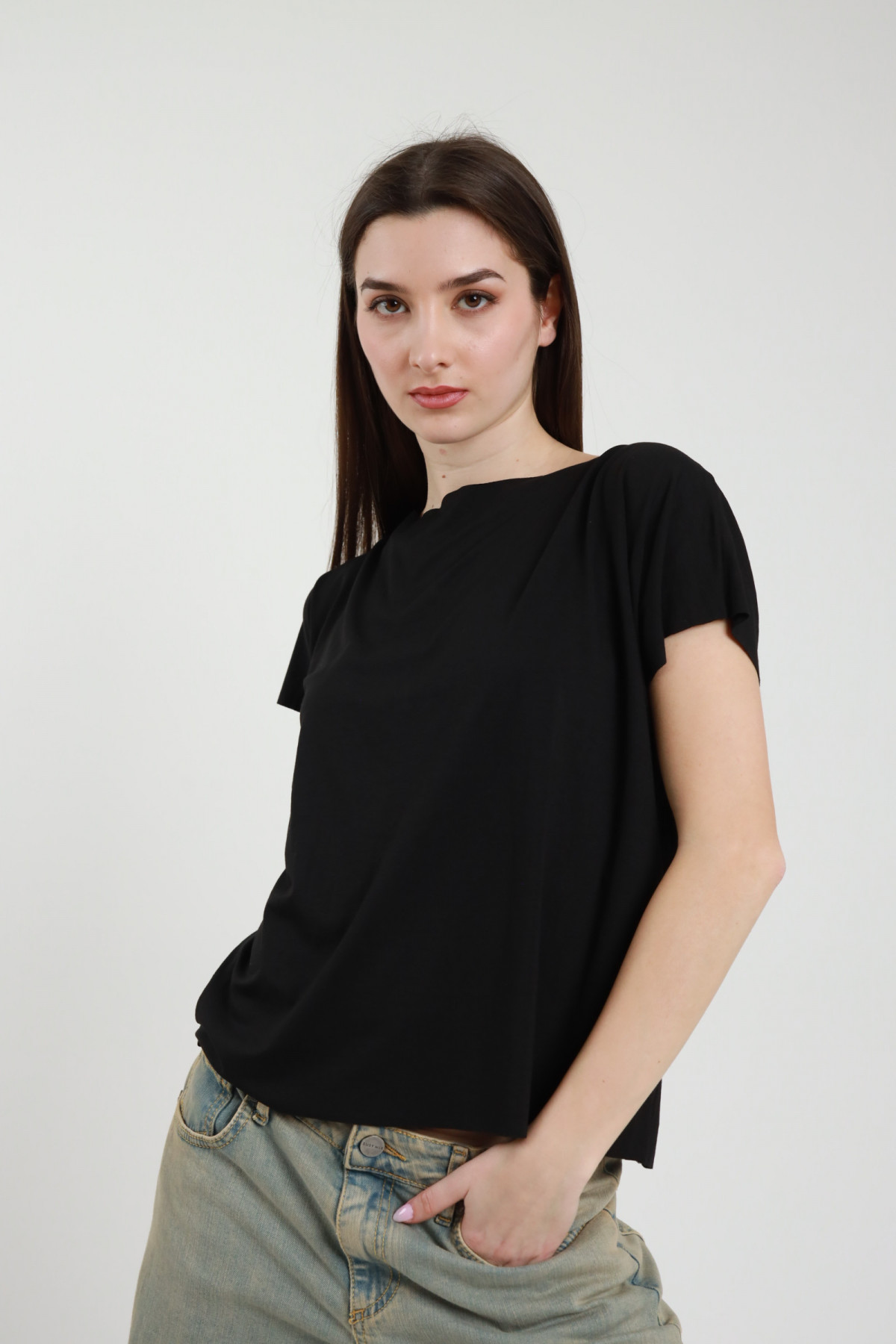 T-shirt, scatolina, taglio vivo, Susy Mix
