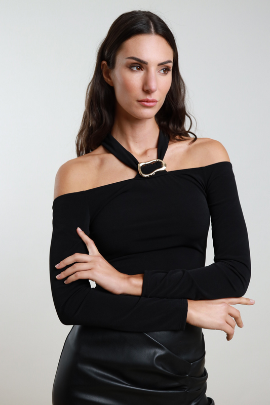 Maglia scollo shiffer dettaglio