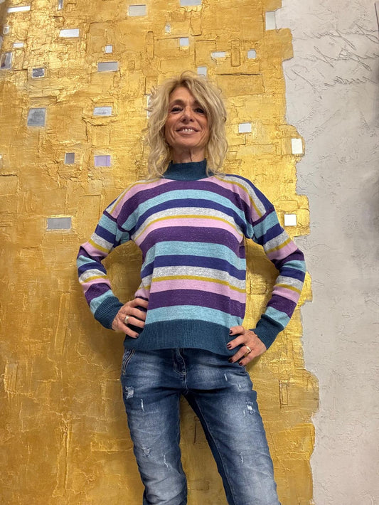 Maglione Gio multi righe Artigianale - Design Etoile