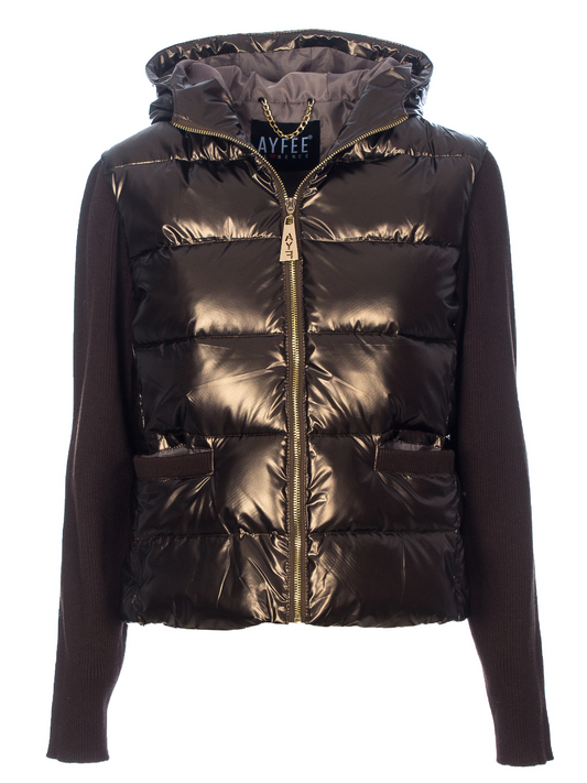 Piumino metal con cappuccio