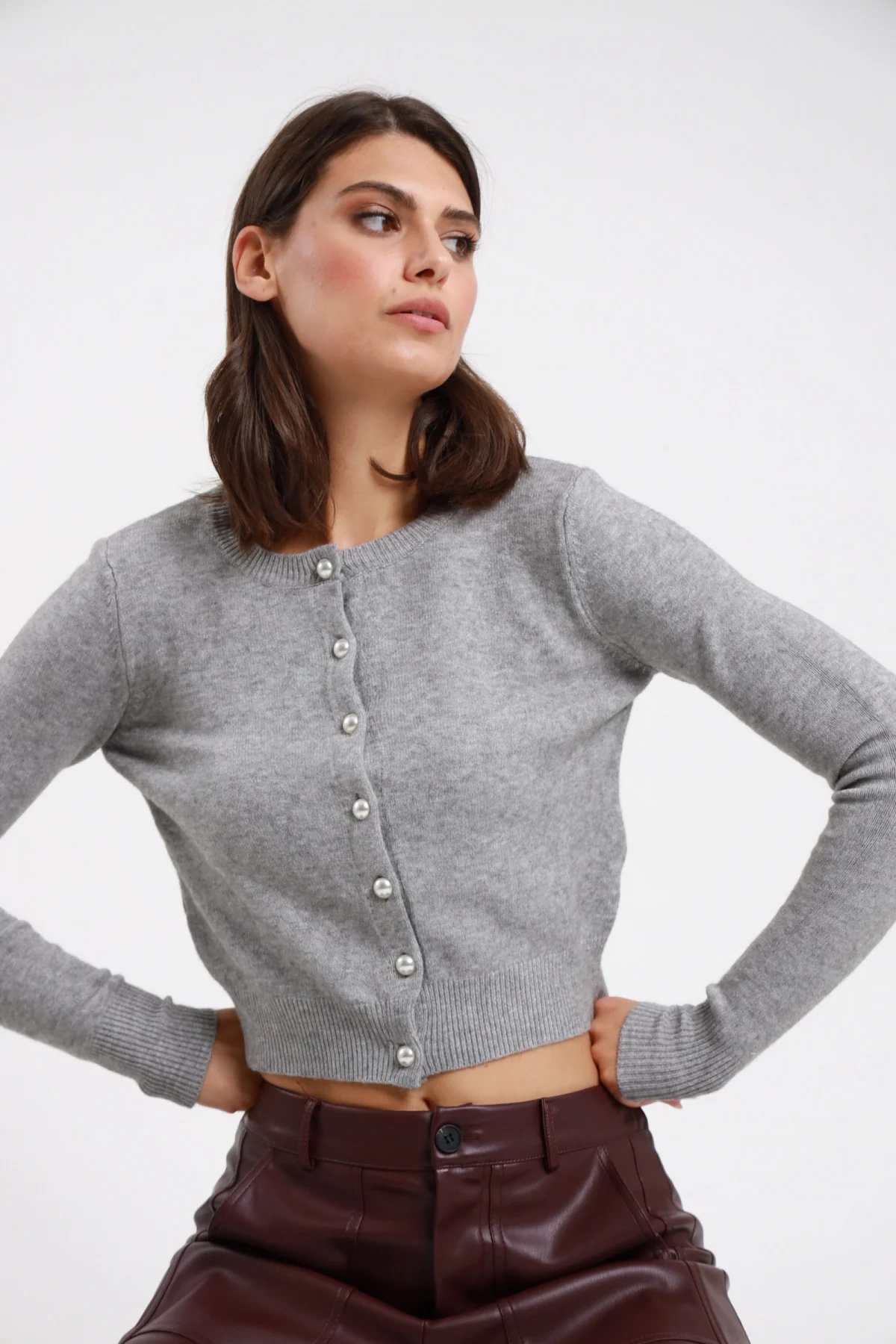 Cardigan crop perle Susy mix
