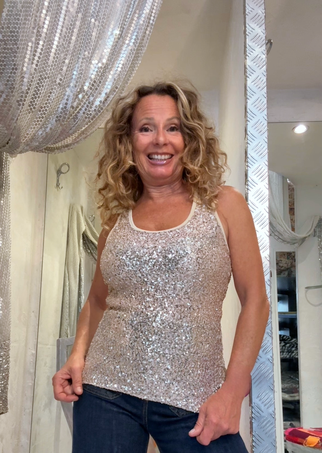 Canotta  paillettes Susy Mix